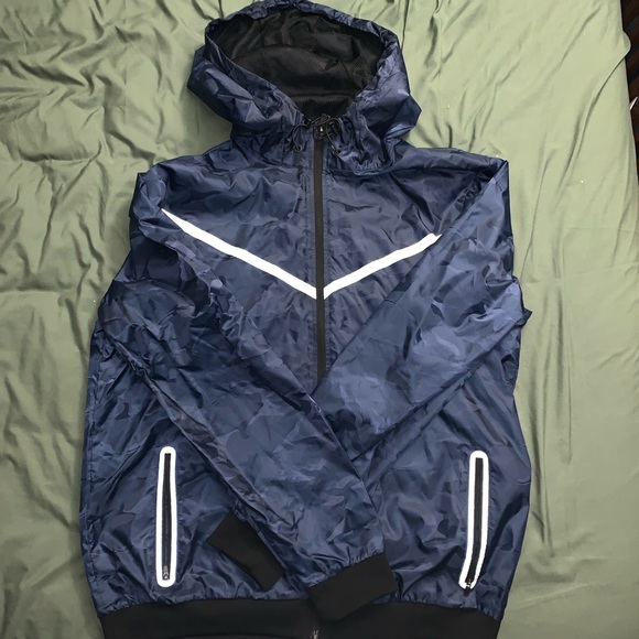 Ideology Camo Windbreaker Hoodie (Obsidian Blue) - Picture 3 of 5